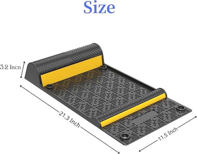 8 Pack Parking Mats for Garage Floors,21.6" X11.4" Durable Rubber Car Parking Guide Mat-Wheel Stopper with Reflective Yellow Strips,Garage Floor Stop Aid for Cars, Trucks, Indoor/Outdoor,Black
