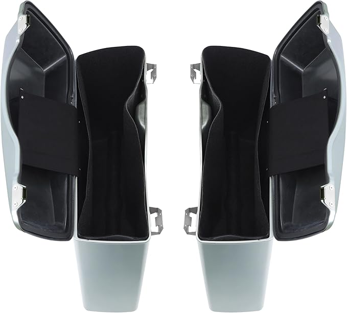 Green-L Silver Hard Saddlebags Fit for Harley Touring Electra Street Road Glide King 1994-2013