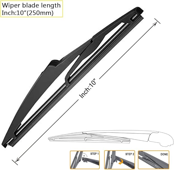 AUTOBOO 24"+18" Windshield Wipers with 10" Rear Wiper Blade Replacement for Jeep Compass 2018 2019 2020 2021 2022 2023 -Original Factory Quality (Pack of 3)