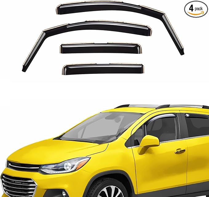 Extra Durable Window Deflectors in-Channel Window Visors Rain Guards Fit for Chevrolet (Chevy) Trax 2014-2022, Sun Visors, Wind Vent for Shades, Exterior Car Accessories - 4pcs. AG0026