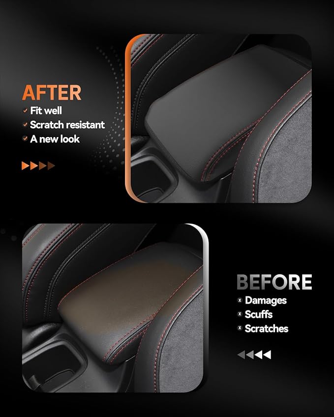 CDEFG for Subaru WRX 2024-2025 Center Console Cover Armrest Box Cover for WRX (Premium, Limited, tS, GT) 2024 2025 Accessories Console Arm Rest Protector Red Line-Only Fit 6 Speed Manual