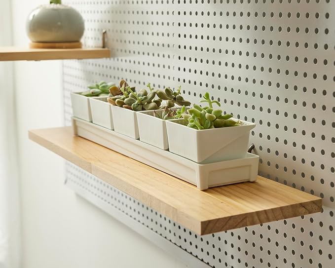 SEVENY 2 Pack Pegboard Shelf Wall Organizer, Pine Wooden Garage Tool Storage,PegBoard Shelve, Wooden Board for Walls, Apartment, Office Organization, Kitchen, Craft Room, Workshop,Studio Garage,Large