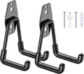 2 Pack Garage Hooks with Anti-Slip Coating Heavy Duty Wall Mount Hooks for Garage Storage and Hanging Hoses Bike Garden Tools Ropes etc