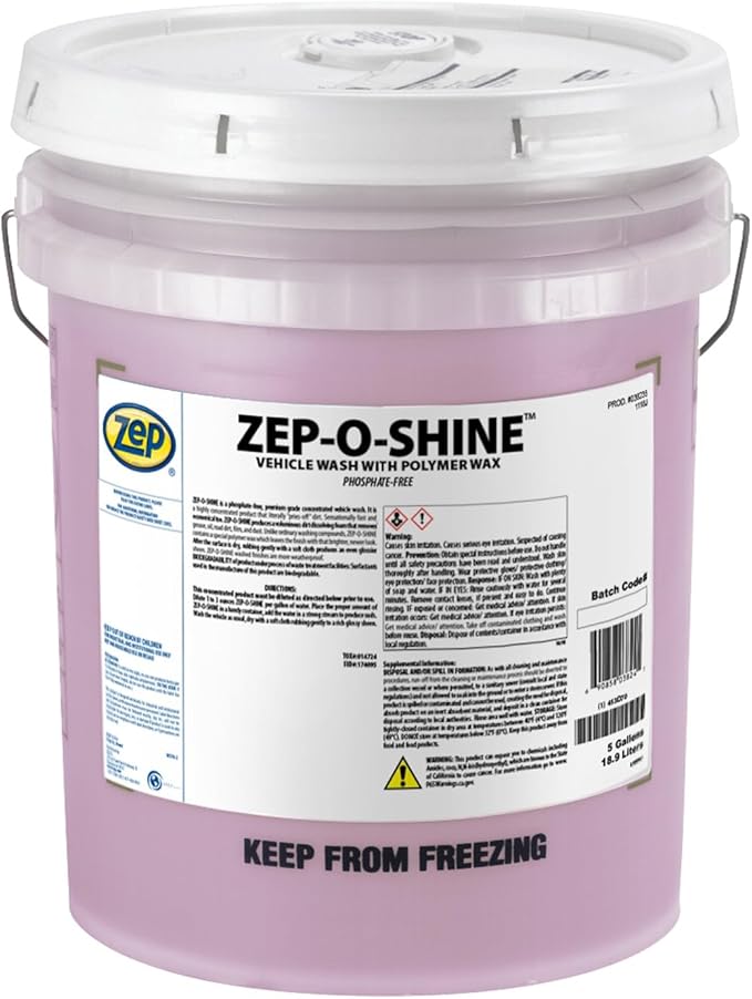 Zep-O-Shine Car Wash Concentrate - 5 Gallons (One Bucket) 38235 - Professional Car Wash Formula