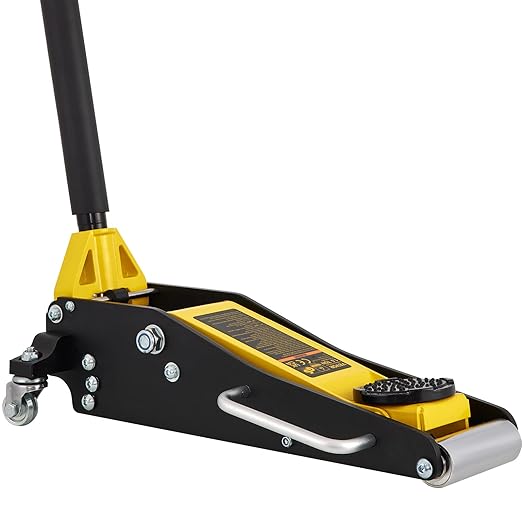 VEVOR Low Profile Floor Jack 1.5 Ton (3300 LBS), Aluminum and Steel Race Ground Elevator with Dual Pistons Quick Lift Pump Auto Repair Car Maintenance, Lifting Range 3-3/20"-14-10/27"
