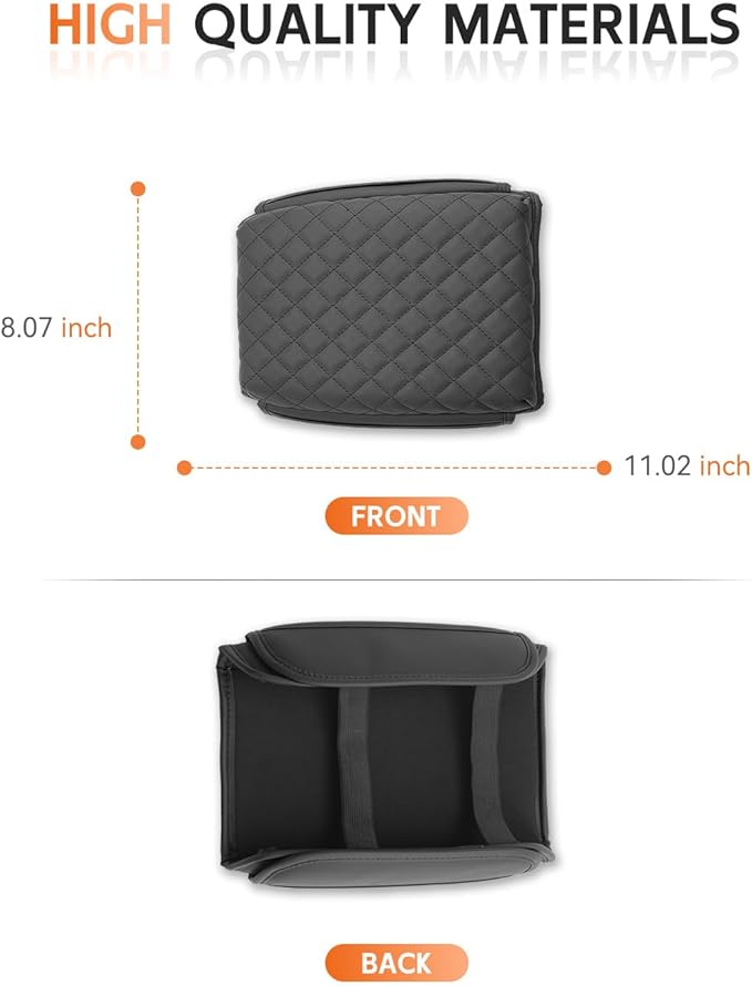 CDEFG for Chevrolet Colorado 2023-2025 2026 Center Console Cover Armrest Box Cover for Chevy Colorado (WT, LT, Trail Boss, Z71, ZR2) Accessories Console Arm Rest Protector 2 Side Pocket