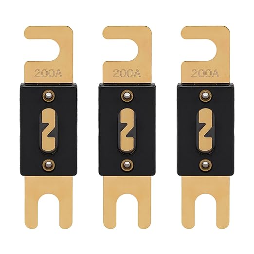 200A ANL Fuse 200 Amp Inline Blade Fuses 32V for Car Audio Inverter Automotive Stereo (Pack of 3 pcs)