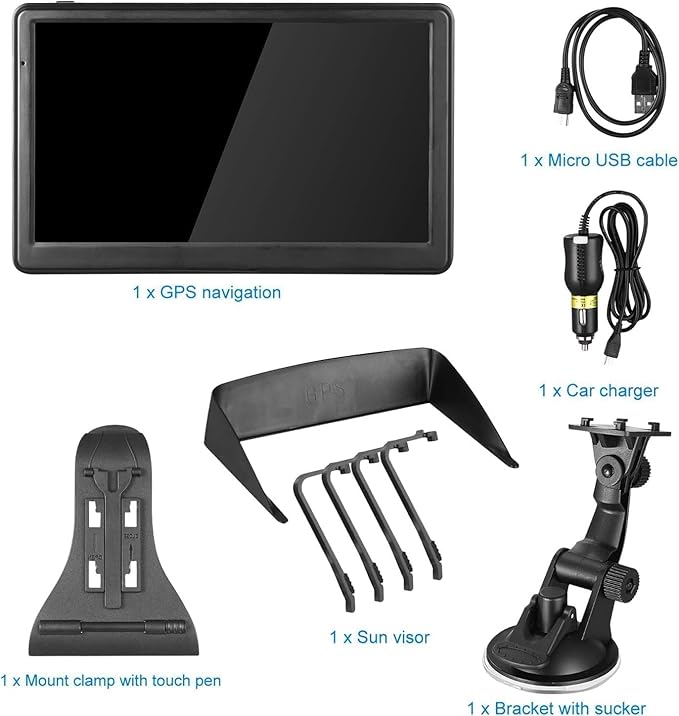 GPS Navigation for Car,Latest 2025 Map, 7 inch Touch Screen Real Voice Spoken Turn-by-Turn Direction Reminding Navigation System for Cars, GPS Satellite Navigator with Free Lifetime Map Update