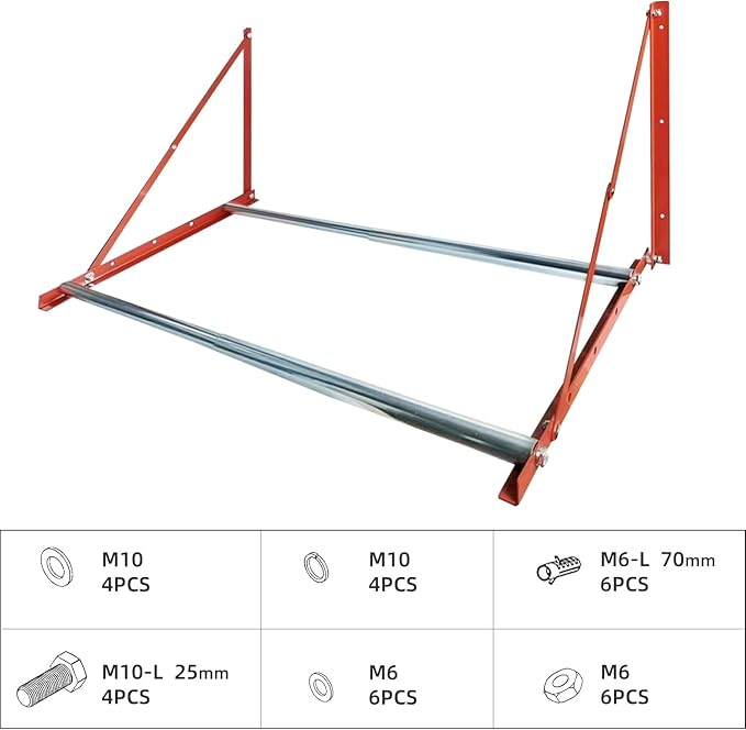 Foozet Heavy Duty Adjustable Wall Mounted Tire Rack for Garage with Telescopic Rods, Hanging Garage Tire Rack for Spare Car Wheel 420 lb.,Folding and Adjustable 30"-48" Tire Storage Rack