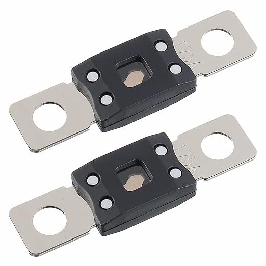 175A MEGA High Current Fuse - 175 Amp Bolt-on Fuse for Cars, Trucks, Construction Vehicles, Buses, Caravans (2 Pcs)