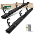 YHTAUTO 5 Inch Running Boards Side Steps Compatible with Chevy Silverado & GMC Sierra 1500/2500 HD/3500 HD 2019-2024, Extended Cab, Oval Straight Carbon Steel Black Powder, Truck Cab Side Step Rails