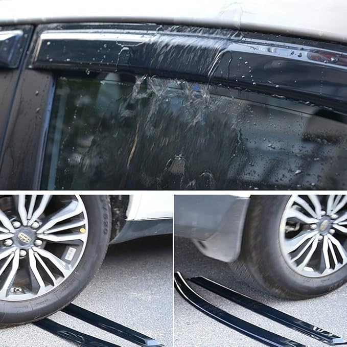 MA38 Side Window Visor Wind Vent Deflector fit for 2016-2021 Mazda CX9,4pcs Dark Smoke Nice Looking Outside Mount Style Tape On Sun Rain Guards Set