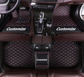 Custom All-Weather Protection Leather Car Floor Mats for Cars Sedan SUV Sports Car Waterproof Floor Mat (Black Red)