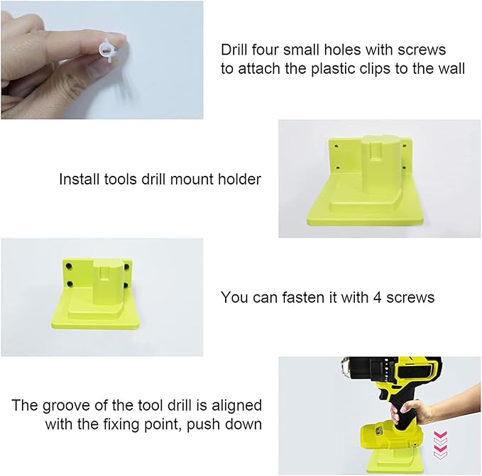 20 Pack Tool Holder Wall Mount Portable Compatible with Ryobi 18V Power Tool Holder Mount Hanger Storage Organizer with Screws Easy Installation for Workshop Garage