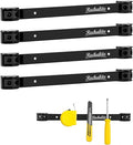 4 Pieces 12" Magnetic Tool Holder Strip, Black Magnet Bar, Metal Tool Organizer Rack for Garage Organization, Easy To Install in Workshop, Mounting Screws Included