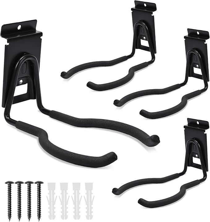 Slatwall Power Tool Hanger, Garage Garden Tool Hooks, Steel String Trimmer Holder Grass Trimmer Organizer, Weed Eater Rack Garage Storage Hook for Weed Wacker, Leaf Blower