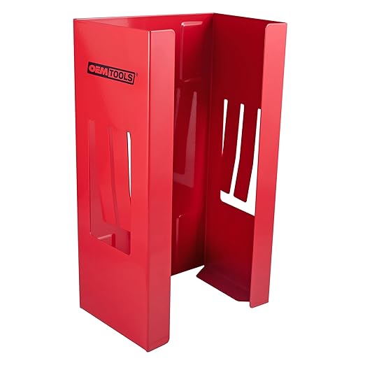 OEMTOOLS 23123 Red Magnetic Glove Dispenser, Disposable Gloves Box Holder, Magnetic Glove Box Holder for Wall Mount