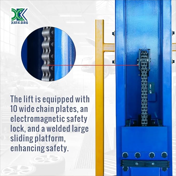 XK-6200 Mobile Single Post Car Lift Electro-Lock Maximum Lifting Capacity 6200 lbs with 12 Months Parts Replacement