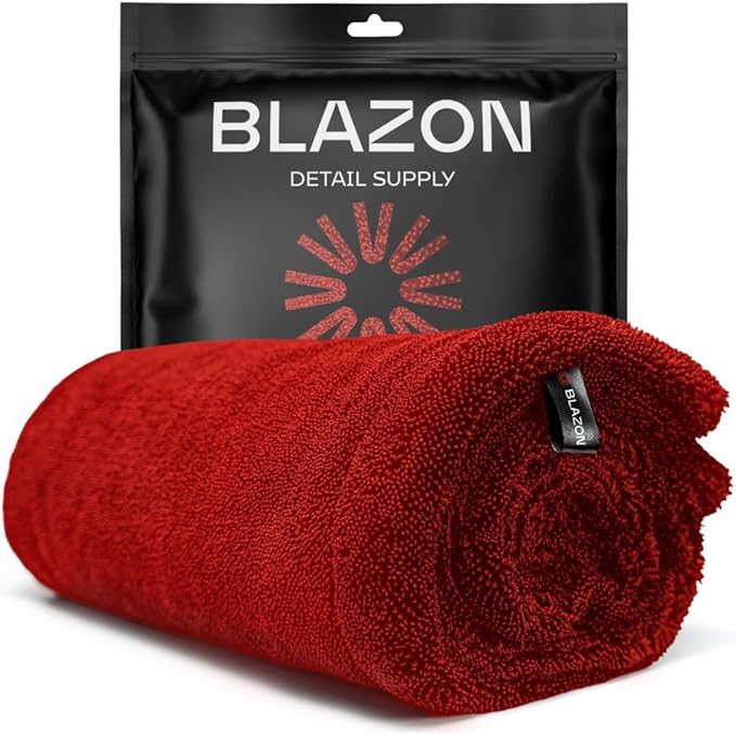 Redline XL Car Drying Towel - Ultra Premium 1300 GSM Microfiber Drying Towel - Max Absorption, Streak-Free Finish, Super Soft Twisted Loop Design - Dries Full Vehicle - Extra Large 2 x 3 ft