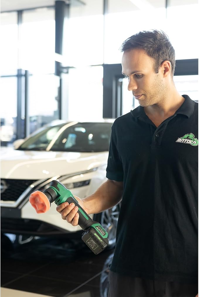 BATOCA S4 Cordless Car Buffer Polisher Rotary Polisher & Dual Action Polisher with 2pcs 12V 2.5Ah Batteries 1&3inch Mini Car Detailing Polishing Kit, 4 Speeds Brushless Polisher for Car Detailing