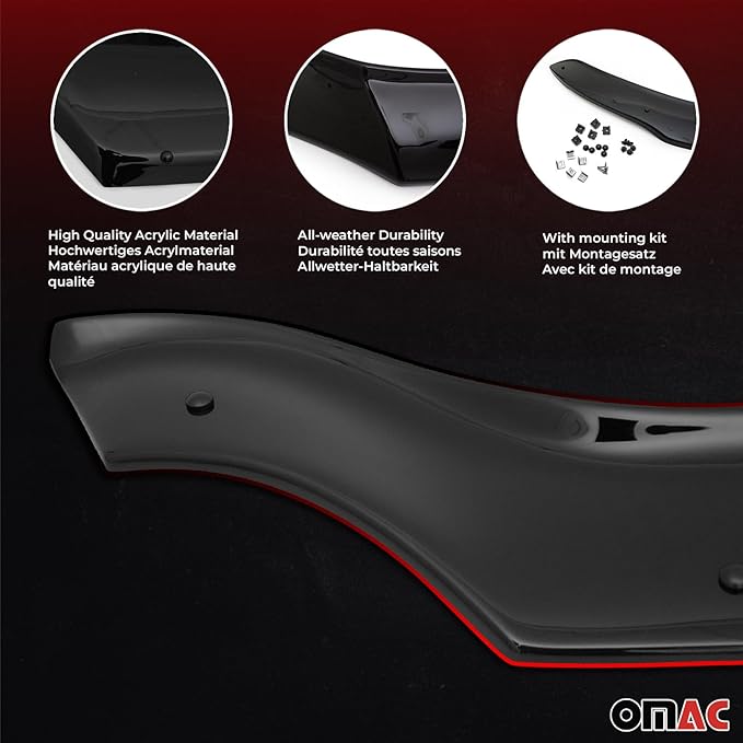 OMAC Front Bug Shield Hood Deflector Guard fits Hyundai Tucson 2022-2025 Black Smoke
