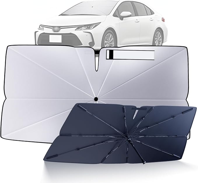 Windshield Sun Shade Umbrella: Custom Fit for Toyota-Corolla-2019-2023 2024 2025- Corolla (Not for Corolla Cross) Front Window Sunshade Heat Insulation - Shield UV and Heat