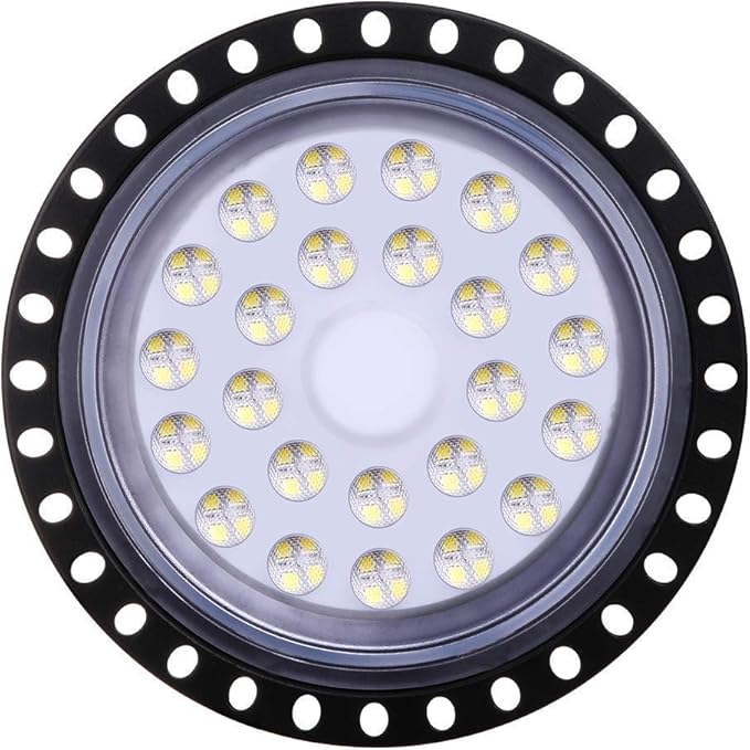 Viugreum 5 PACK 100W UFO LED High Bay Light, 10000LM 6500K Daylight White LED Warehouse Lighting, Alternative to 500W MH/HPS, IP65 Waterproof Commercial Bay Lighting for Garage Barn Workshop