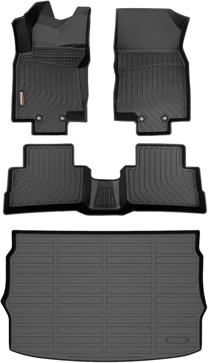 Binmotor-All Weather Floor Mats Cargo Liner for Nissan Rogue Sport 2022-2017(Cargo Tray in Highest Position), Car Mats with Trunk Mat Full Set, Heavy Duty Car Floor Liners for Rogue Sport Accessories