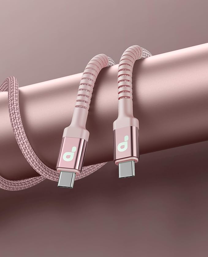 USBC Cables 6FT, 2Pack USB C to USB C Charger Cable, Long USB C Fast Charging Cable Nylon Braided USBC iPhone Charger Cord Compatible with iPhone 16/15/Pro Max/PlusSamsung Galaxy S23/LG/Switch-Pink