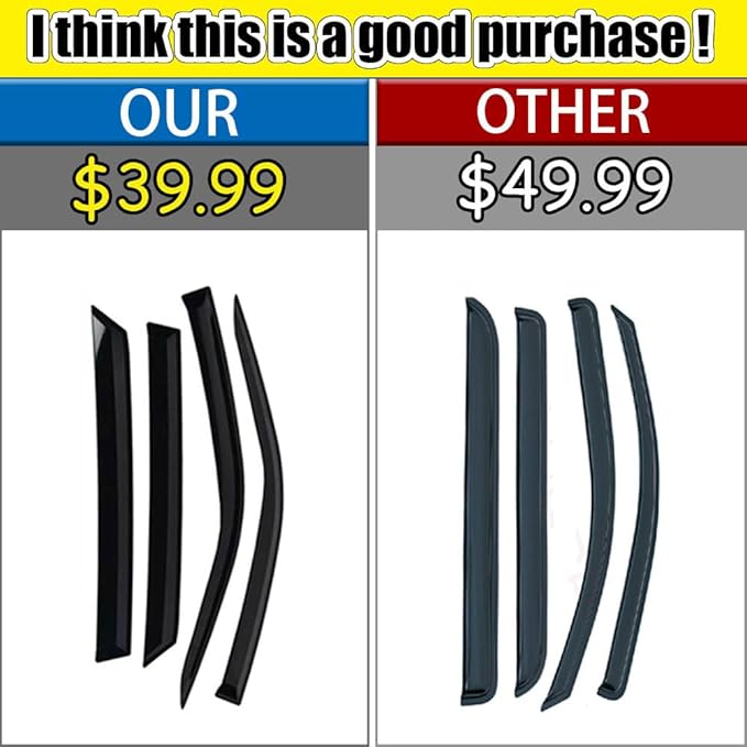 Rain Guards for Chevrolet Express Van 1996-2023/GMC Savana 1996-2023, Tape-on Side Window Deflectors for Chevrolet Express Van, Window Visors for Cars, for Chevrolet Car Accessories, 2 pcs