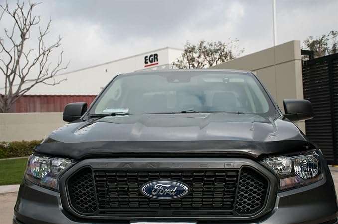 EGR 303551 SuperGuard Smoked Acrylic Hood Shield Compatible With Select 2019-2023 Ford Ranger Trucks - Durable, Easy Installation