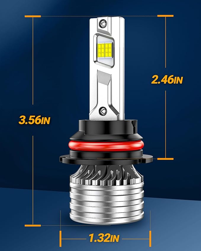 SEALIGHT 9007 HB5 Bulbs, X4I 9007 HB5 Powersport Light with Adjustable Lock Ring, Cooling Fan, 55,000LM Super Bright, Plug and Play, Fog Light, Pack of 2