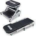 ‎DNA MOTORING TOOLS-00185 36 Inches 2 IN 1 Rolling Folding Car Creeper/Seat, 6 Pcs 2" Casters, 150kg Weight Capacity, Gray
