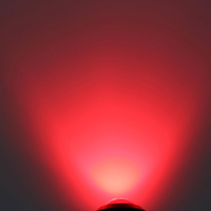 LEADTOPS 10Pcs 18mm 12V Red Eagle Eye LED Car Fog DRL Daytime Running Light Backup Reverse Tail Rock Lights Small bulb (Red light, Black Case)
