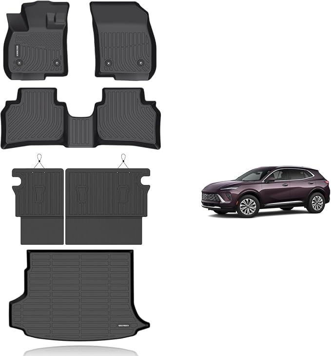 KELCSEECS® Floor Mats & Cargo Liner with Seatback Mats Custom for 2021-2026 Buick Envision,All Weather Protection TPE Floor Liners Full Set Envision Accessories Black