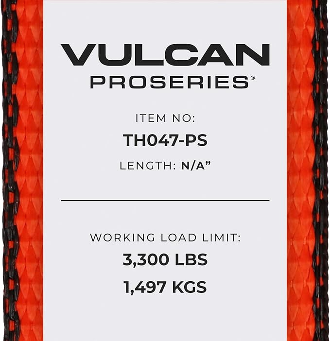 VULCAN Car Tie Down with Snap Hook - Adjustable Loop - 4 Pack - PROSeries - 3,300 Pound Safe Working Load
