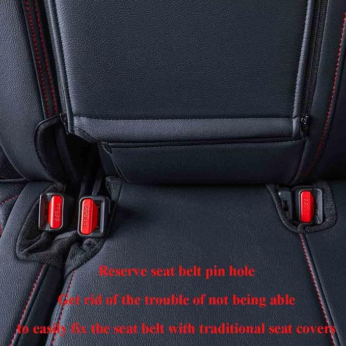 EKR Sportage Seat Covers Custom Fit for KIA Sportage EX,X-Line,SX,SX Prestige,X-pro,X-pro Prestige 2023 2024 2025 2026 Leather Car Seat Cover Full Set - Faux Leather (Black with Red Piping)