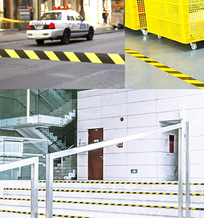 Waterproof Reflective Safety Tape Roll 2"X150' Yellow Black Striped Floor Marking Tape Hazard Caution Warning Tape Auto Truck Self-adhesive Safety Sticker Strips for Wall Factory Trailer Vehicle