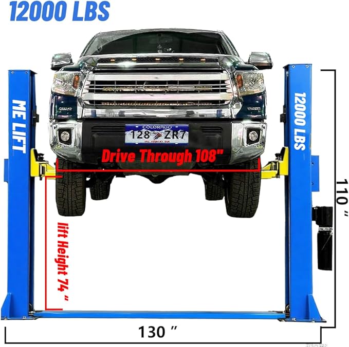 ME 12000lbs 2 Post Lift Automotive Car Lift Single Point Lock Release Two Post Car Lift for Home Garage and Shop ME-H1200