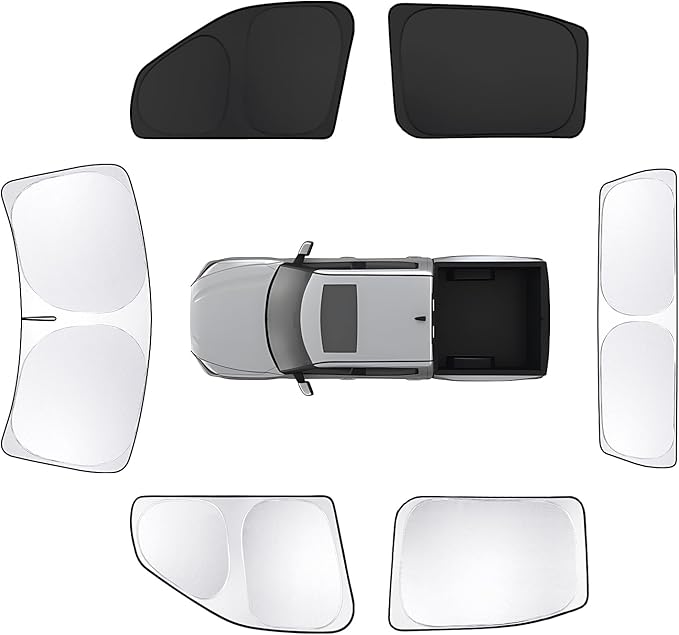 6pcs Car Window Shades for Toyota Tundra 2022-2025 Accessories,Windshield Side Rear Full Sunshade,Sun Visor UV Blocking, Privacy Protection and Blackout for Camping Outdoor