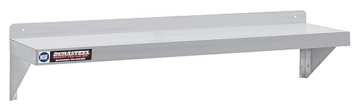 DuraSteel Stainless Steel Wall Shelf - 48" Wide x 12" Deep Commercial Grade - NSF Certified - Industrial Appliance Equipment (Restaurant, Bar, Home, Kitchen, Laundry, Garage and Utility Room)
