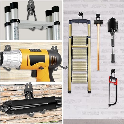 3-H Heavy Duty Garage Hooks [8 Pack] - 3-Round Welding Tech Holds 22lbs More - Thickened Steel Wall Mount for Ladders, Tools & Storage - Rustproof Utility Hardware