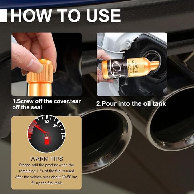 Catalytic Converter Cleaner, Auto Parts Engine Auto Parts Engine Cleaner, Pipe Carbon Removal Cleaner Treatment Additive Oil, Fuel System Treatment Oil for Gas and Diesel Car (2PCS*120ML) ﻿