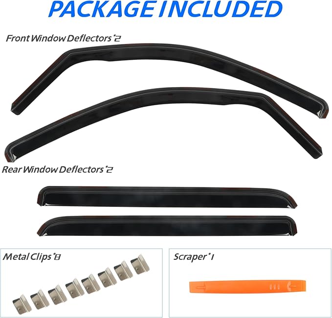 in Channel Rain Guards Fit for 2009-2014 Ford F-150 Crew Cab Full-Size Doors, Window Vent Visors Shades, Side Window Wind Deflectors, 2010 2011 2012 2013