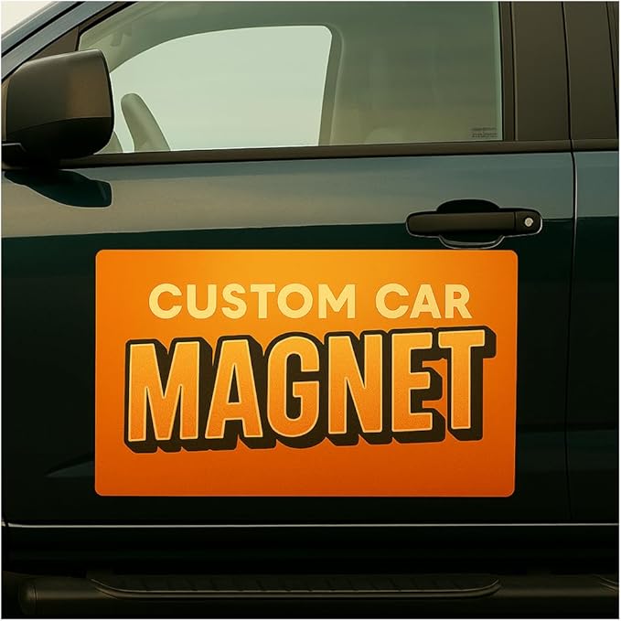 Custom Car Magnets with Rounded Corners Personalize Your Message Full Color Digital Print Great for Commercial or Marketing Vehicles