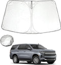 ROCCS Windshield Sunshade UV Ray Reflector Compatible with Chevy Tahoe GMC Yukon 2021-2025 Front Window Sun Shade Shield Cover Foldable Reflective Sun Visor