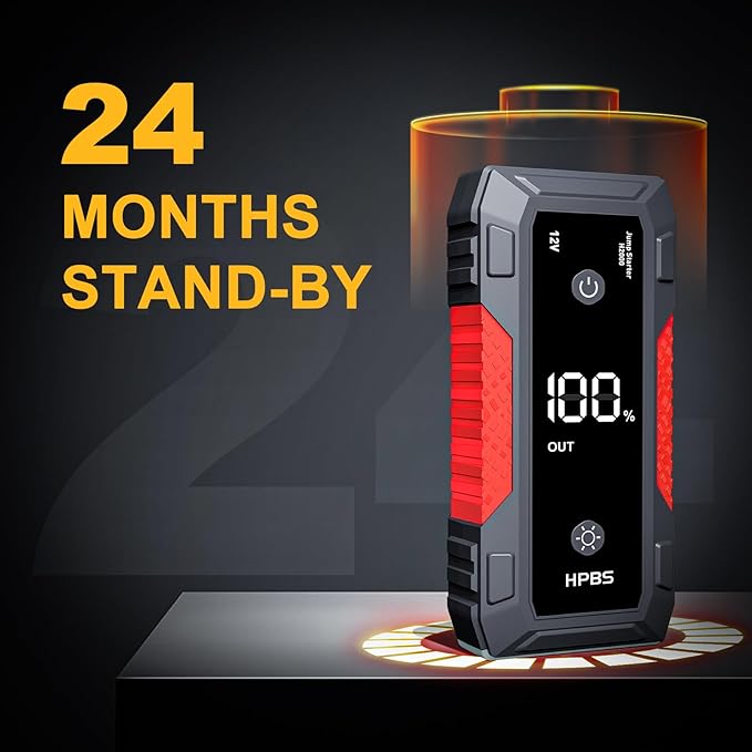 Jump Starter - 4000A Jump Starter Battery Pack for Up to 10.0L Gas and 8.0L Diesel Engines, Model H2000 12V Portable Car Battery Jump Starter Box with 3.0" LCD Display