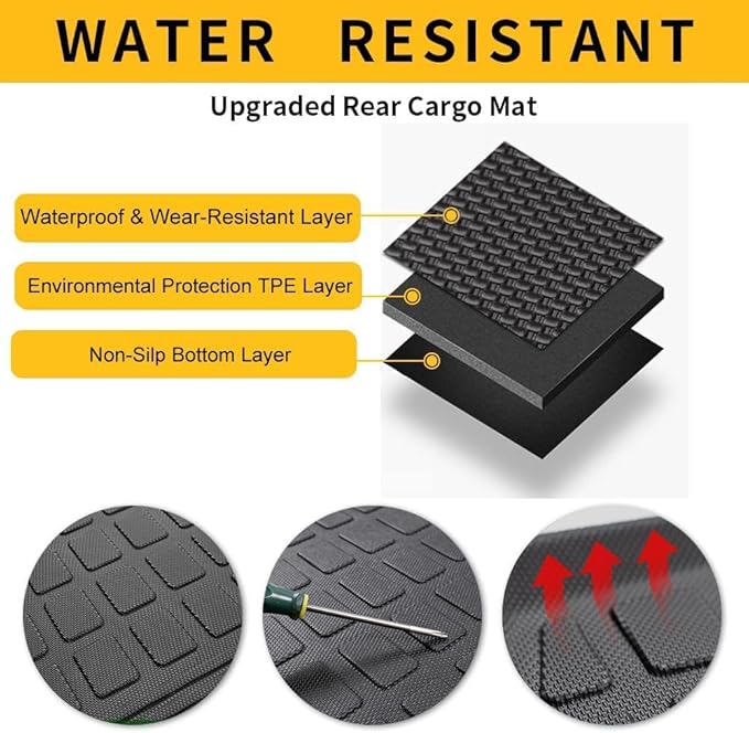 Original Cargo Liner Fit for Honda HRV HR-V AWD 2016-2022: All Weather Protection Heavy Duty Trunk Liner - Anti-Slip Waterproof TPE Rubber Rear Cargo Car Liner HRV Cargo Mat Accessories Black