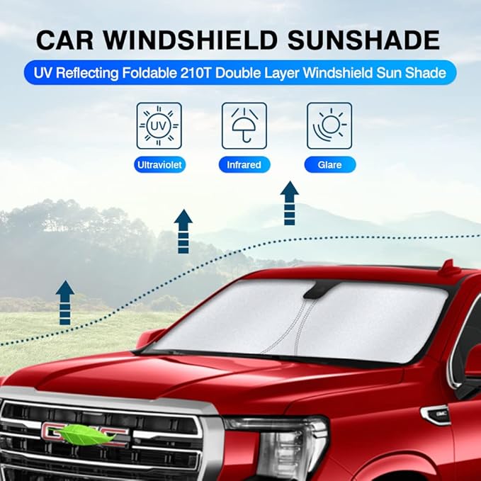 KUST Windshield Sun Shade fit for 2021-2025 Chevrolet Suburban/Chevy Suburban/GMC Yukon XL Accessories, Sun Visor Protector Foldable Blocks UV Rays Keep The Car Cooler