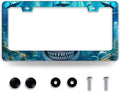 Shark License Plate Frame Ocean Marine Fish License Plate Holder Funny Stainless Steel Accessories Cars Decor with 2 Holes and Screws Fits Standard Us Ca Vehicles License Plate Frames 12.2 X 6 Inch
